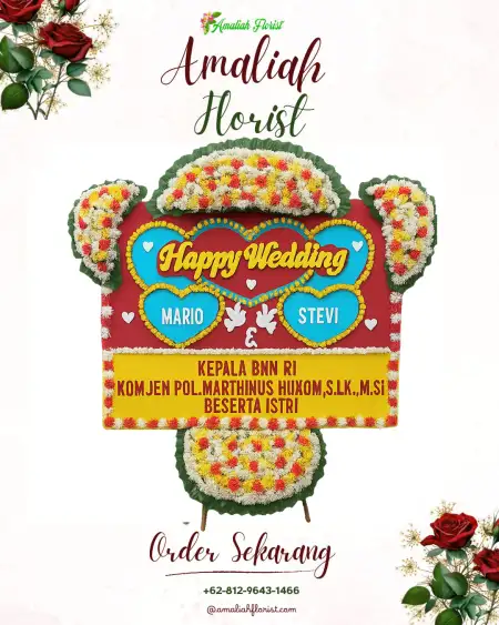 Papan Bunga Pernikahan Pamek
